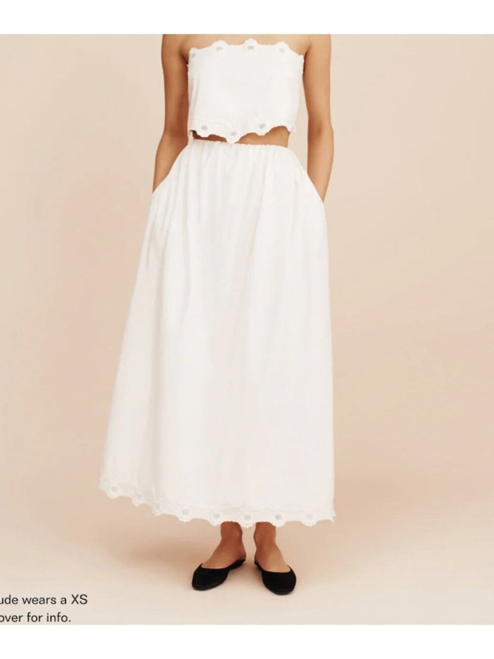 POSSE Antoinette Skirt Vintage White Midi NWT $299 XS